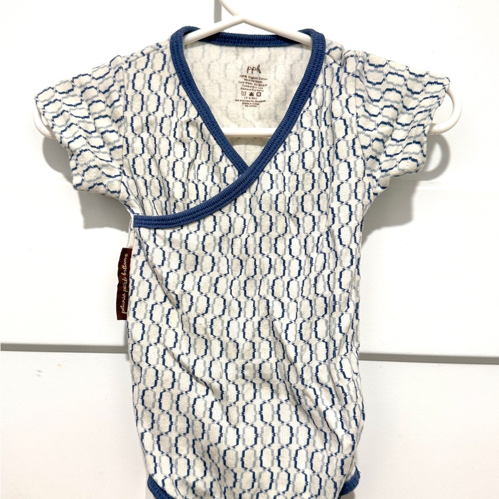 Petunia Pickle Bottom Blue and White Kids onesie Tee
